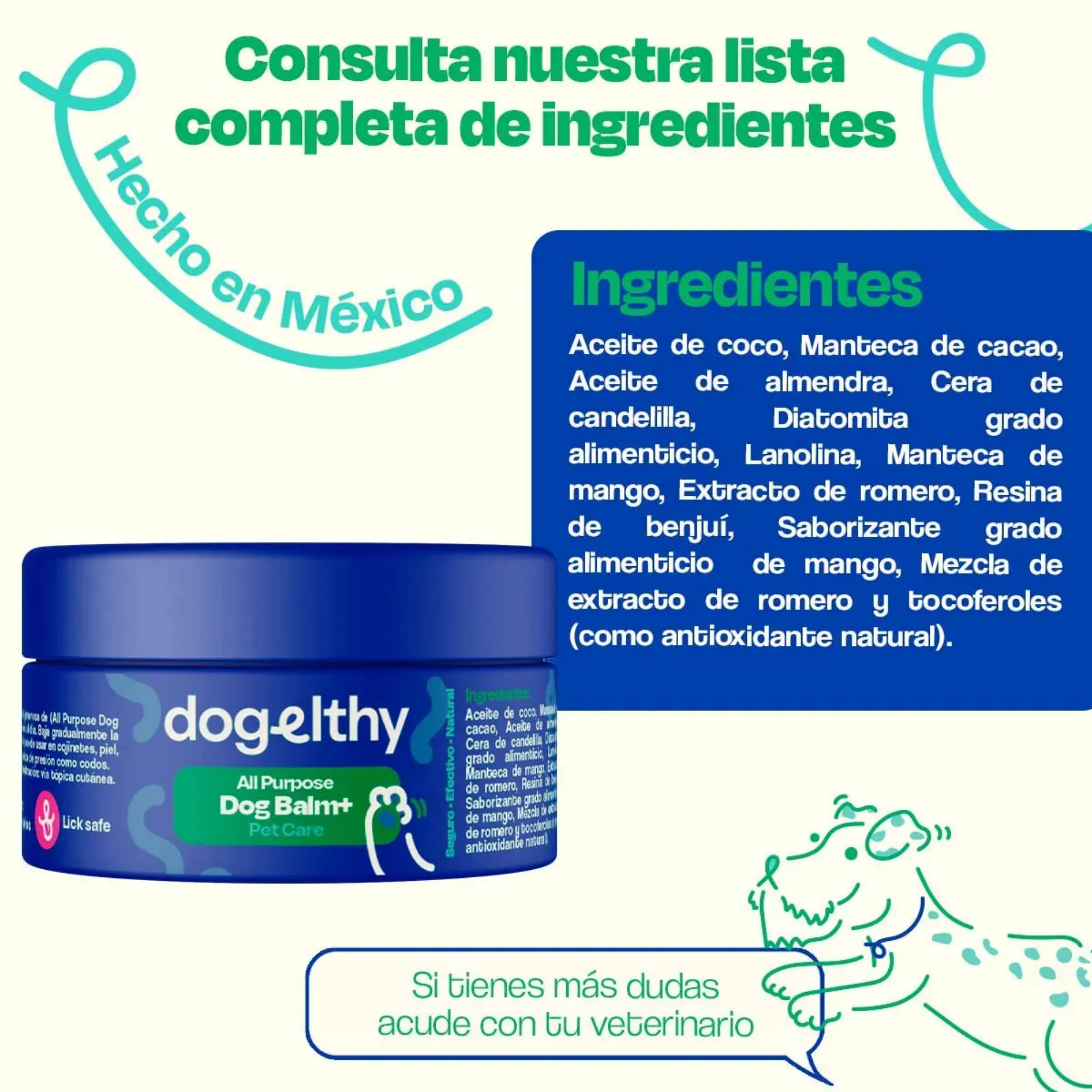 Bálsamo para Piel-Nariz- Patitas de Perro - Dog Balm  Tarro 50g